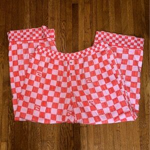 Woman’s Checkerboard Red and pink cherry Pajama Set